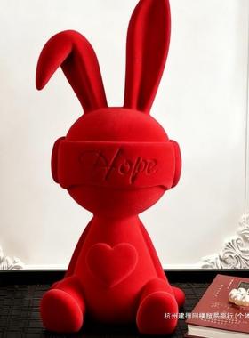 兔子摆件客厅轻奢玄关电视酒柜家居装饰品感乔迁新居礼物