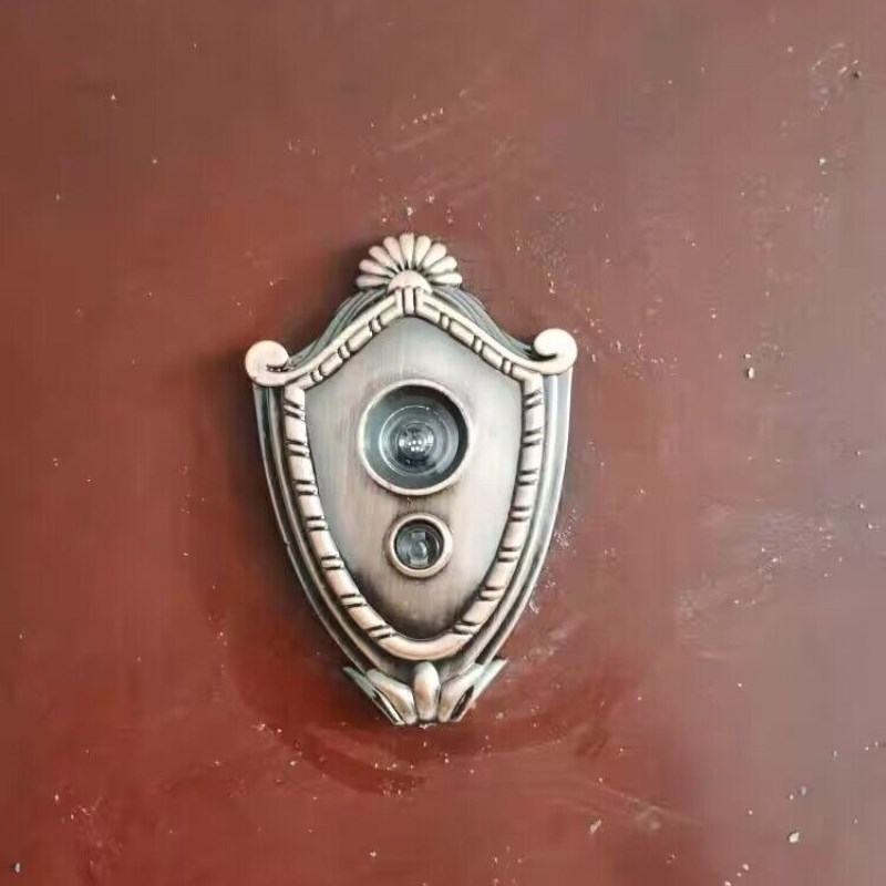 防盗门猫眼门铃一体35管径加长猫眼带门铃通用高清多功能家用门镜