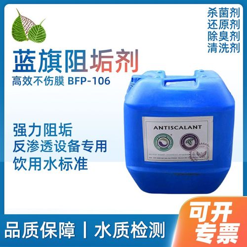 蓝旗阻垢剂反渗透RO膜专用水处理剂水锈清洗除垢剂酸碱杀菌剂除臭