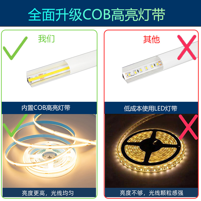 led线条灯明装线性灯窗帘盒灯带灯槽5度斜发光智能氛围灯线型灯