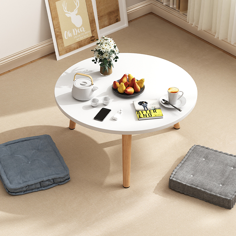 飘窗小桌子客厅家用小茶几坐地小圆桌现代简约小户型实木矮桌迷你