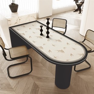 燕南飞复古弧形半圆岛台餐桌垫防水防油椭圆形桌布可擦洗半圆桌垫