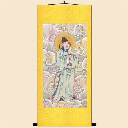 梓潼帝君画像 文运功名星宿神像画 文昌帝君图道场神像卷轴挂画
