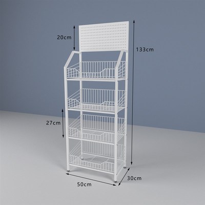 超市货架展示架子移动带挂钩文具零售饮料多层置物便利店洞洞板铁
