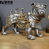 机械朋克狗树脂工艺品桌面橱窗装 饰摆件园艺摆饰