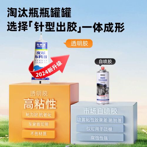 汽车内饰顶棚布脱落修复胶水免拆改装翻新修复专用卡扣自粘喷胶水