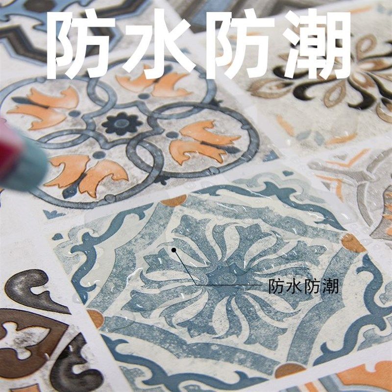 厨房地面贴纸 防水防油自粘卫生间地砖翻新耐磨瓷砖 贴地板防滑