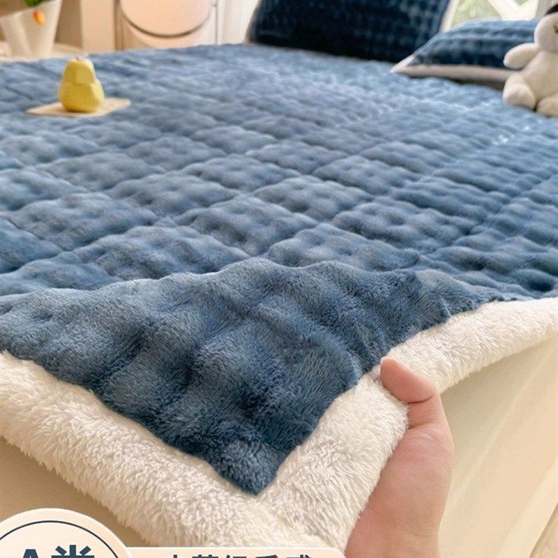 冬季兔毛绒加厚床单保暖床垫单人毛毯学生宿舍床盖2025新款,床上用品,床盖,淘宝优惠券,粉丝福利购,淘宝优惠卷
