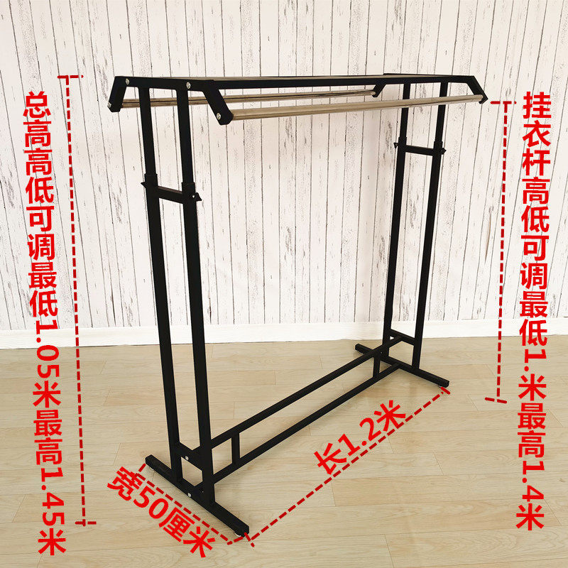 简约服装店中岛架展示架男女装双排中间货架双杠侧挂落地式挂衣架