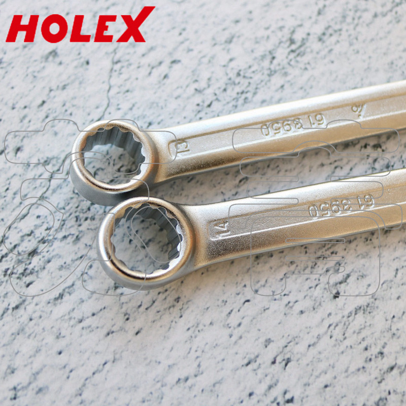 德国霍夫曼HOLEX两用扳手梅扳手开椭圆形公制手柄镀铬带