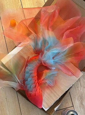 2025新年自制锦鲤摆件diy材料春节装饰元旦店铺场景布置氛围道具