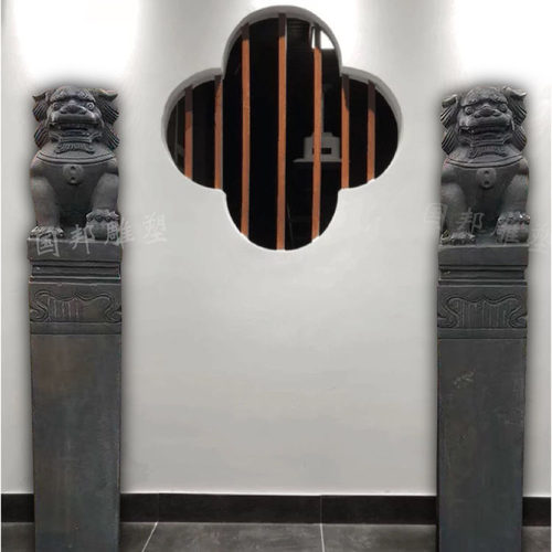 石雕拴马桩 青石仿古做旧狮子 胡人栓马桩庭院装饰麒麟貔貅拴马柱