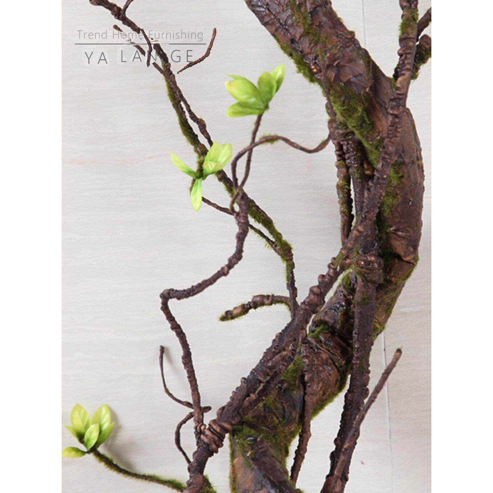 彷真枯藤条青苔发泡树枝彷真花干花室内造景壁挂绿叶藤蔓缠绕装饰