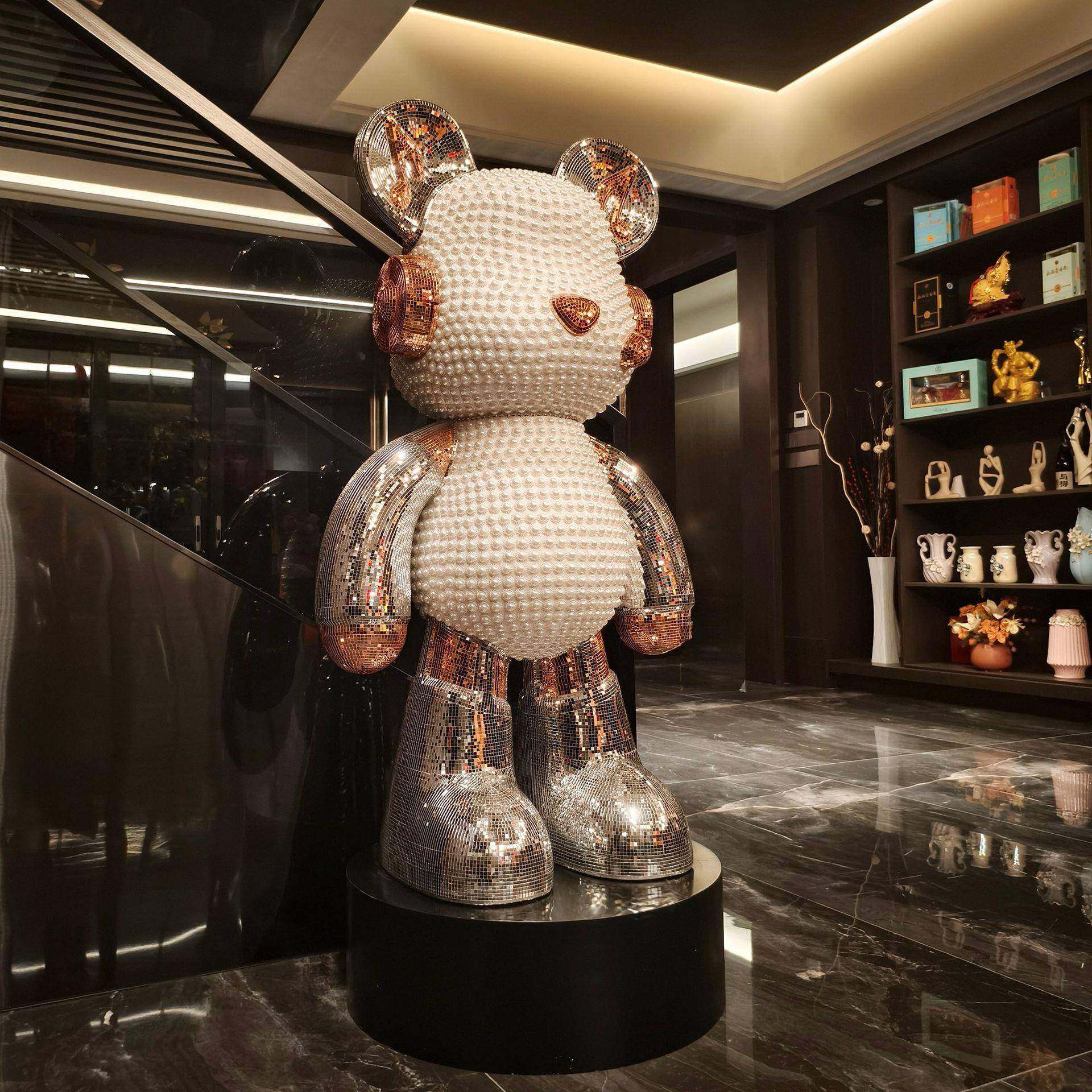 创意J熊带音响大落地型件客EDT摆厅电视柜酒D店大堂别墅家居装饰