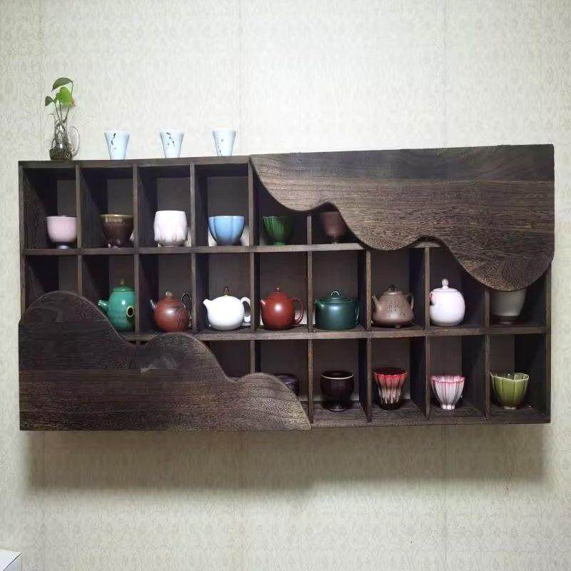 新中式博古架墙上格壁挂式茶具收架XHS纳客壶厅置物架挂墙紫砂子,餐饮具,茶道/香炉,淘宝优惠券,粉丝福利购,淘宝优惠卷