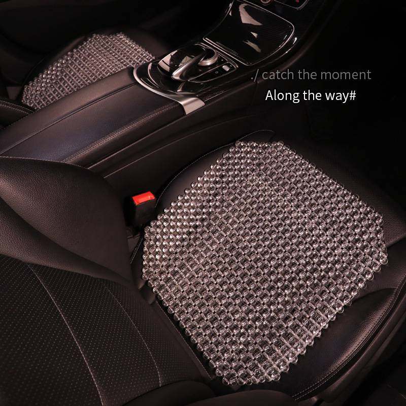 夏季水晶珠子汽车坐垫 单片四方坐垫凉垫透气 办公椅家用座椅垫子