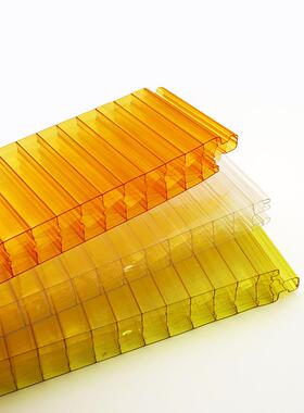 户外幕墙透明光采扩接散光隔断扣板顶ABQ棚遮阳中空pc插阳光板