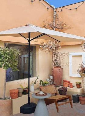 外贴靠墙半边遮伞长室方形阳台花户园可升降庭院外绿植遮阳VJB阳