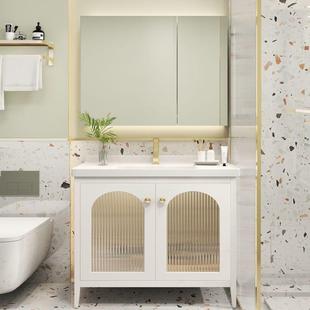 简约现代智能式 盆陶瓷法一体洗手脸柜组 轻奢卫生洗间漱241台意式