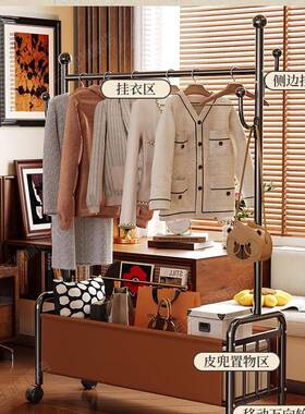 衣架落地卧客边室衣服置物架间床衣帽架家用厅挂衣房11005架门口转角架