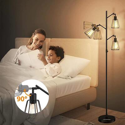 式落地灯客厅仿古创意书房极调光沃尔玛3无l头ed美树灯卧室QL5072