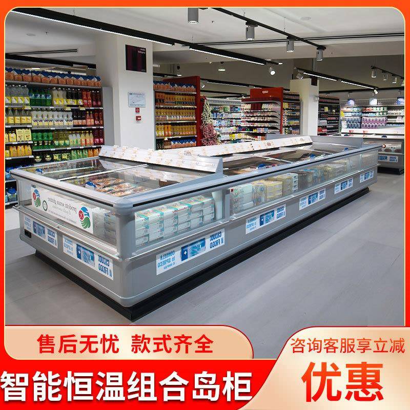 大容量式岛组合柜卧式商用冷冻水丸子饺海DG-RP鲜雪糕卧冰柜厂家