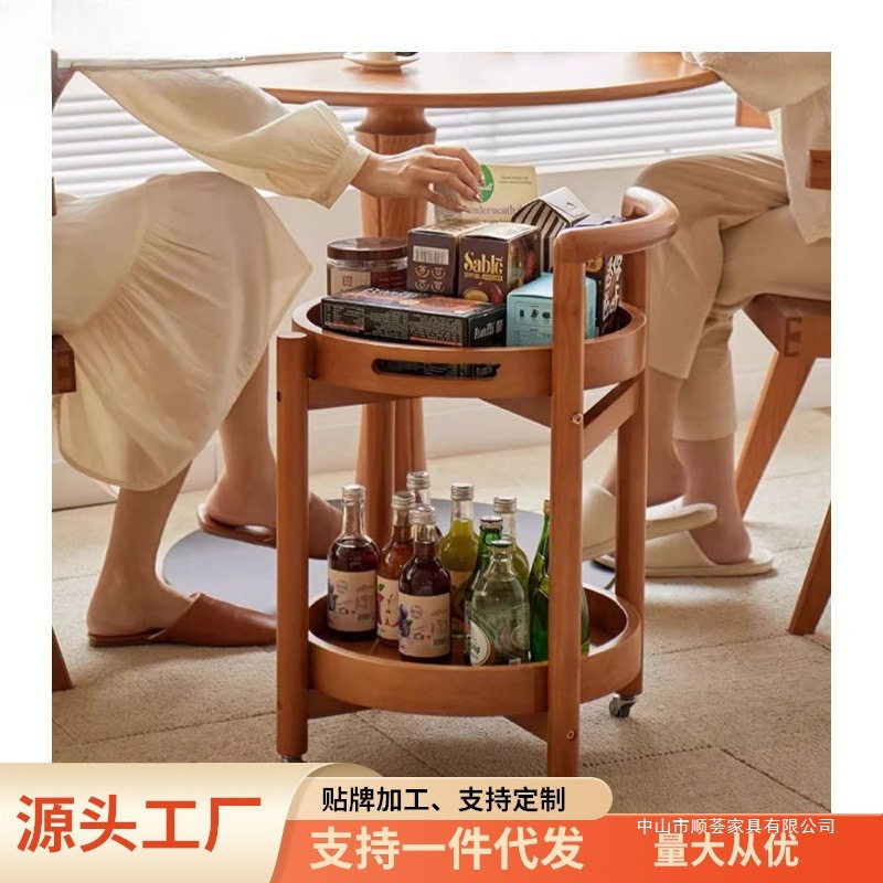 边几小推车沙发边茶水柜客厅带轮边桌休闲可移动花架餐车