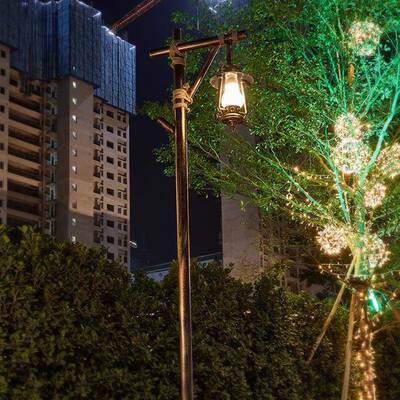 太灯阳能高杆灯复古OAH景观灯民露路仿古营园林景区亮化草坪宿庭
