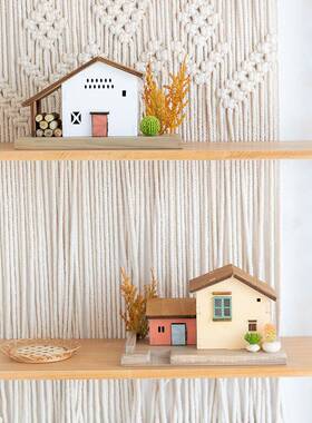 日系小木屋装饰品摆件床头电视柜花IOJ拍园书架家居开放格斯依照