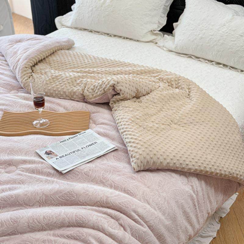 厚季雕花豆豆绒大20241026豆秋冬被芯超软糯亲双肤加冬被子柔冬软