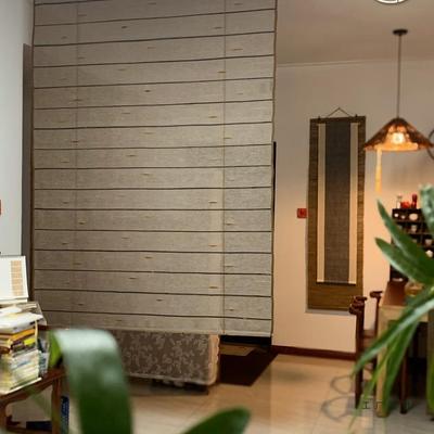 可风F9755HTM水帘降卷帘阳台客厅升玄关屏风装饰软隔断门帘麻布遮