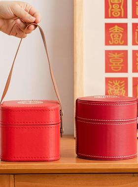 线盒品婚陪嫁用大全红色家用嫁妆婚F97S9MMT庆女方缝纫针线结收针