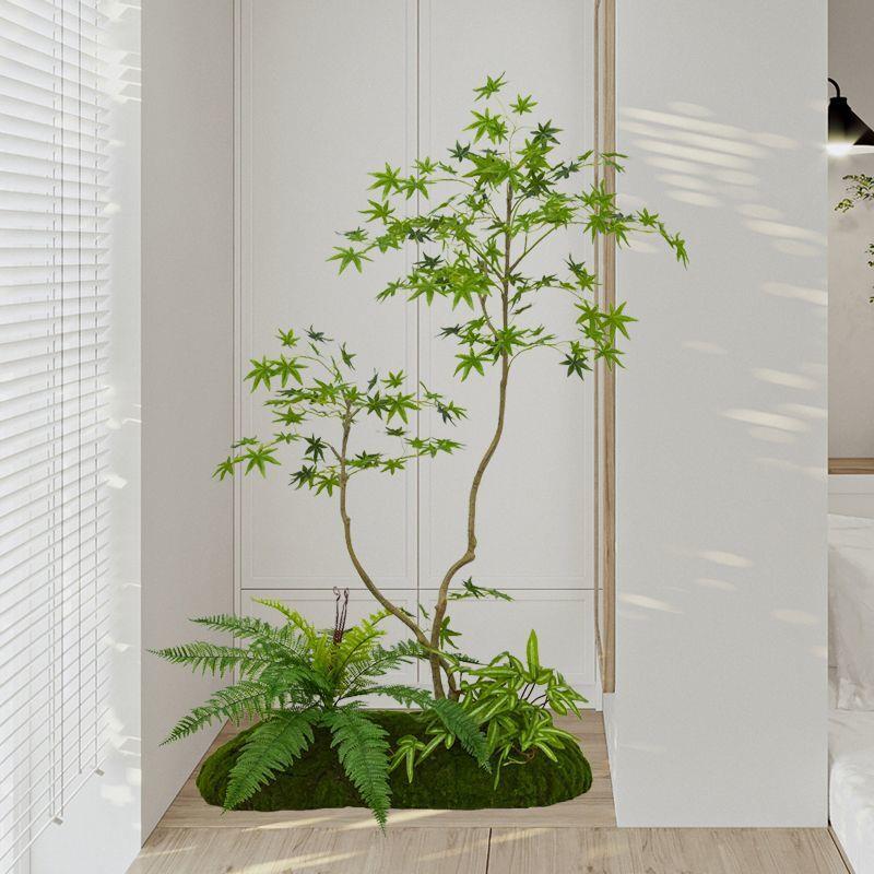 仿真绿造景家居楼梯角玄关植高端轻奢仿树生盆拐栽SZU苔藓装饰摆