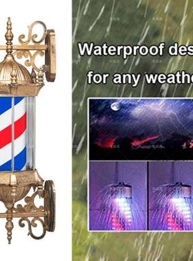 箱理发美店转CMG灯挂壁发转灯led发复古挂墙水户外防标志宫灯r廊s