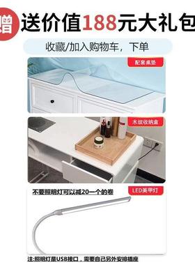 美轻JBQ奢多功能网红美甲奶油风美甲桌椅台套装经型单济双人甲桌