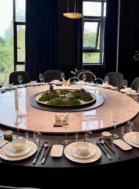 岩酒店餐桌大人圆桌电动餐厅包厢米专53314用15人202米3饭店桌椅组板合