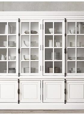 木美式RH家具橡展复实木书柜古法式DIS仿古做旧大书柜餐边柜示柜