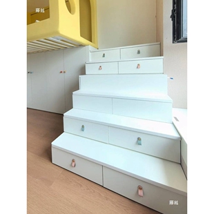 实木梯柜单卖踏步柜家用梯子母床楼梯柜儿童上下床多功能梯柜