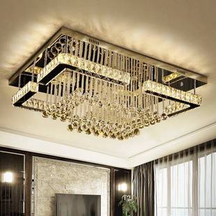 客l厅11741灯225新款 水晶灯长方形大0灯ed吸顶气灯简约现代大家用