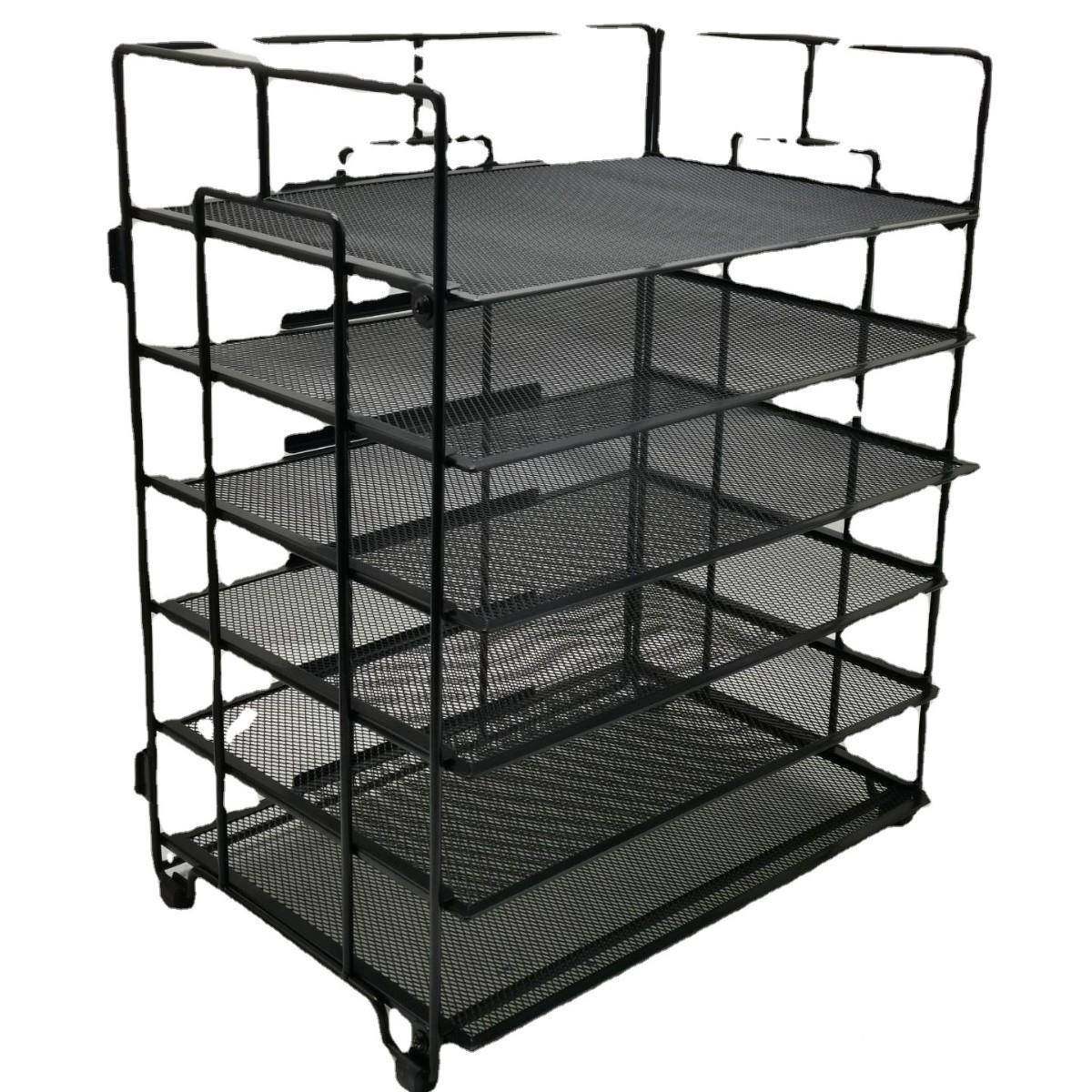 属金网状收六层JM5006T纳框件铁网6层档案文件管理架铁线桌面文置