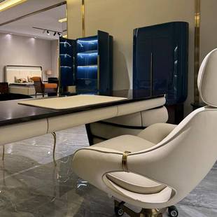 visionnaire轻奢书桌实木老板办公桌高端别墅家用电脑桌设计师