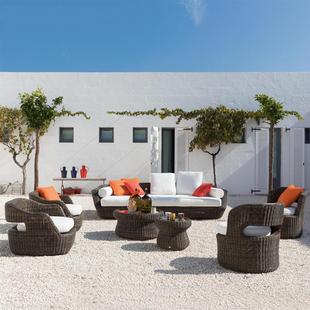 藤椅沙发户外家具阳台庭院阳光花园编制露天室外三件套小茶几组合