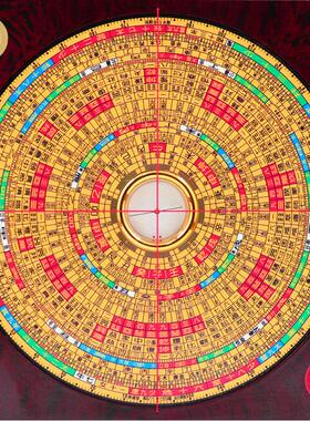正品包邮崇道堂风水罗盘 6寸24层综合三元盘大天 池高精度彩面