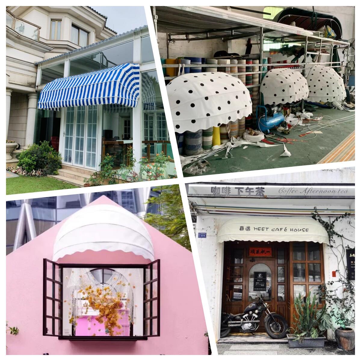 户外防雨法式折叠雨蓬半圆活动伸缩窗户阳台雨帐篷遮阳棚伸缩雨棚
