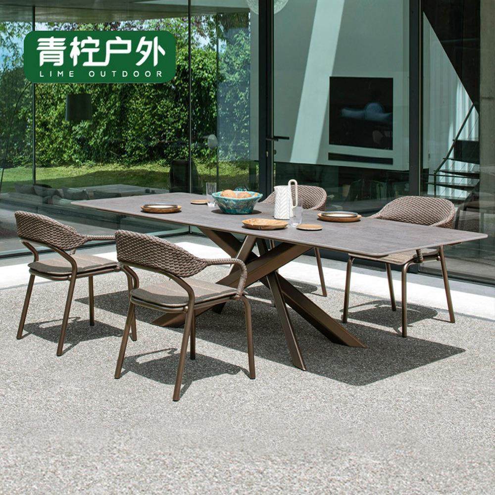 户外餐桌椅庭院岩板阳台藤编椅子防水阳光房简约休闲藤椅三件组合,商业/办公家具,商用藤编家具,淘宝优惠券,粉丝福利购,淘宝优惠卷