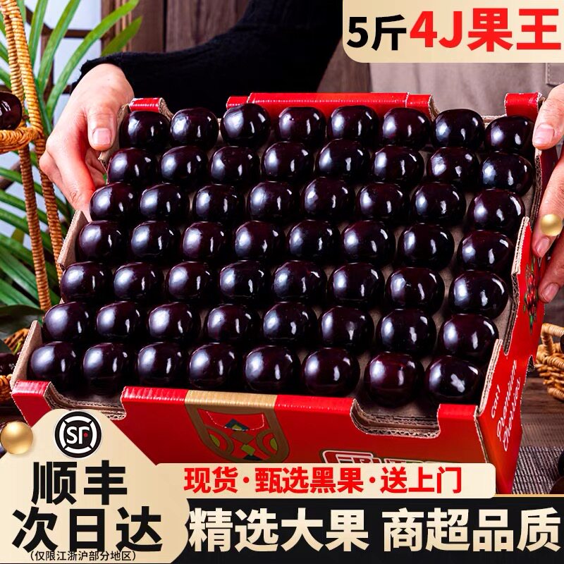 智利车厘子新鲜水果当季整箱包邮5斤孕妇礼盒装进口大樱桃5j3j4j