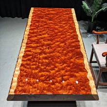 巴花实木大板茶桌鬼脸水波纹巴西花梨木茶台原木茶板2米整块桌面