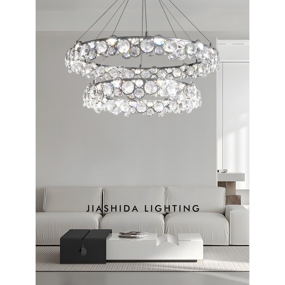 轻奢吊灯客厅水晶灯现代简约客厅主灯意式极简餐厅主卧室新款灯具