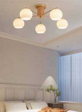 北欧客餐厅主灯现代简约大气原木风灯具中日式轻灯奢古64623卧室
