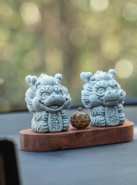 薰国发财炉20240516纳福一对桌面装潮饰创意小祥龙香鱼缸造景茶宠